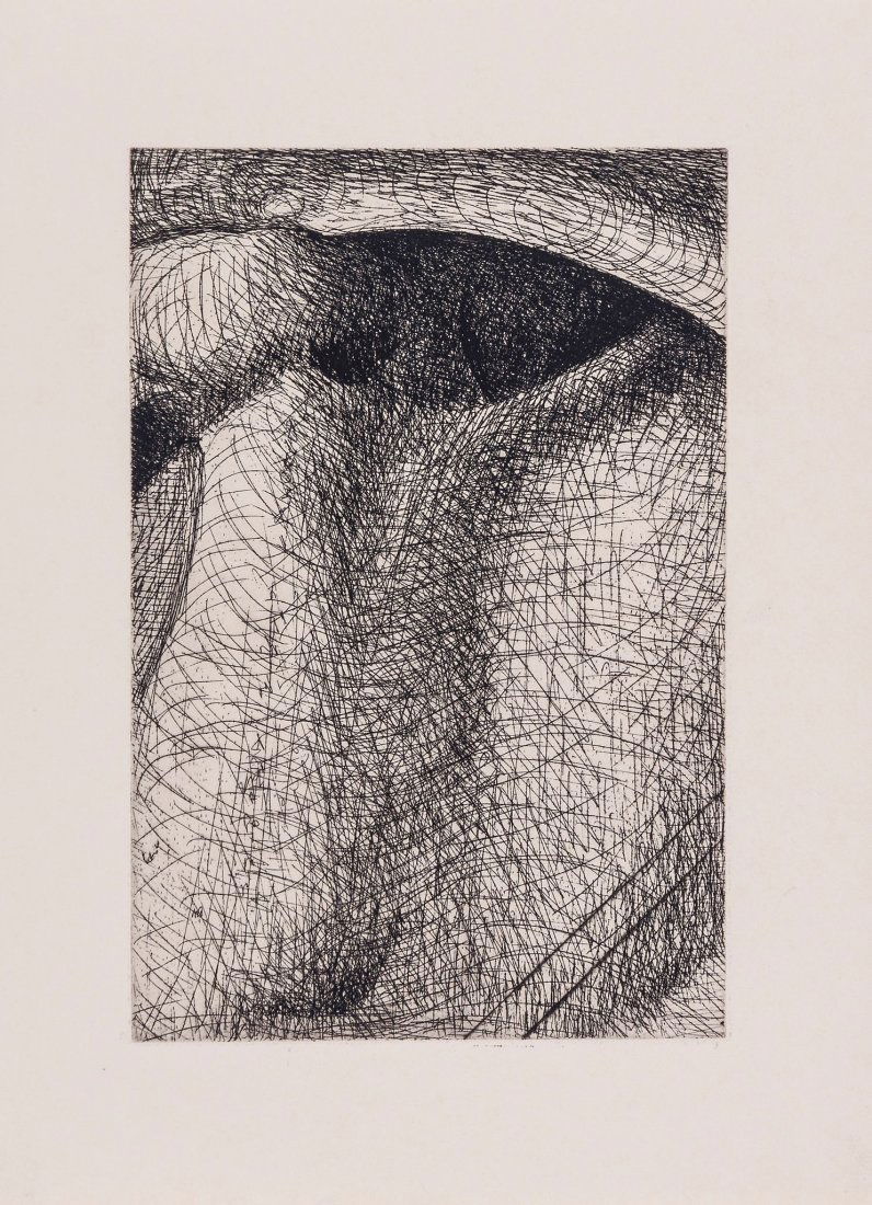 Henry Moore (1898-1986) - Elephant Skull Plate XVIII: etching, 1970, a proof aside from the edition of 100, printed by Jean-Paul Berger at Atelier LacouriÃ¨re-FrÃ©laut, Paris, published by Gerald Cramer, Geneva, for the 'Elephant Skull Album', on wov