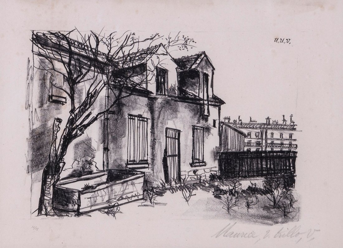 Maurice Utrillo (1883-1955) - La Ferme Debray a: lithograph, 1924, signed in pencil, numbered 16/25, the total edition was 125, on wove paper, with full margins, 192 x 275 mm (7 1/2 x 10 7/8 in) IMPORTANT: This lot is sold subject to Artists Resale 