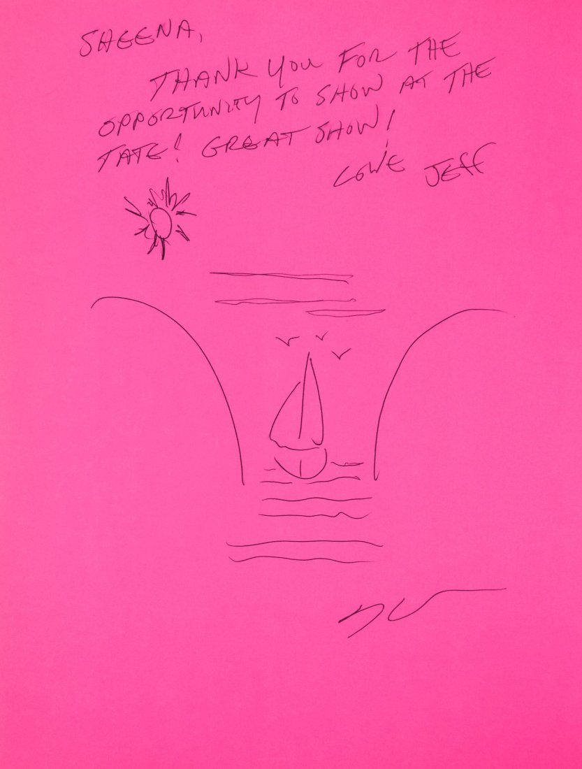 Various Artists - Pop Life: the scarce book, 2009, a presentation copy to the exhibition's curator Sheena Wagstaff, with a signed and inscribed ball-point pen drawing by Jeff Koons on the inner cover, a signed drawing by Takashi