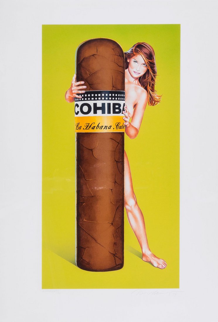Mel Ramos (b.1935) - Hav-a-Havanna No. III, Cohiba: screenprint in colours, 1998, signed and dated in pencil, inscribed LXXXXVII/C, an artist's proof aside from the edition of 199, on wove paper, with full margins, 657 x 345 mm (25 7/8 x 13 5/8 in)