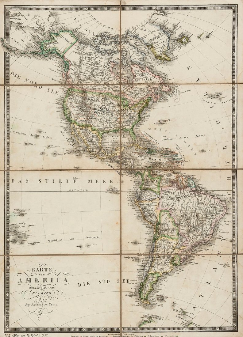 Fried (Franz) - Carte de la Monarchie Autrichienne,: central Europe and northern Italy showing the Austrian possessions following the Congress of Vienna, title cartouches in French and German, upper and lower right, respectively, engraved map with origi