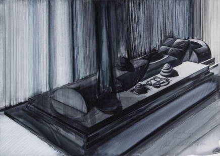 Michael Sandle (b. 1936) - Sleep Machine - Morpheus: watercolour on thick card, signed, titled and dated at lower right 28 1/2 x 40 in., 72.4 x 101.6 cm IMPORTANT: This lot is sold subject to Artists Resale Rights, details of which can be found in our T