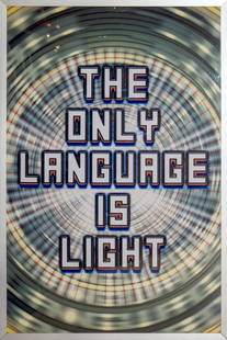 Mark Titchner (b. 1973) - The Only Language is Light,: archival print in light box 155.6 x 105.4 cm IMPORTANT: This lot is sold subject to Artists Resale Rights, details of which can be found in our Terms and Conditions.