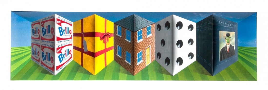 Patrick Hughes (b.1939) - Cubism: lithograph printed in colours on 3-D card construction, 2003, signed and inscribed 'Artist's Proof' in pencil, within the original plexiglass box frame, overall 445 x 1250 x 170 mm (17 1/2 x 49 1/8 x