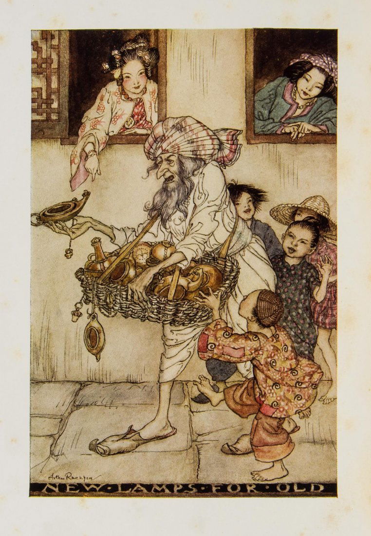 Rackham (Arthur).- - Arthur Rackham's Fairy Book,: number 27 of 460 copies, signed by the artist , 8 coloured plates and other illustrations in text by Arthur Rackham, some light foxing, original vellum gilt, t.e.g., others unopened, card slipcase, sp