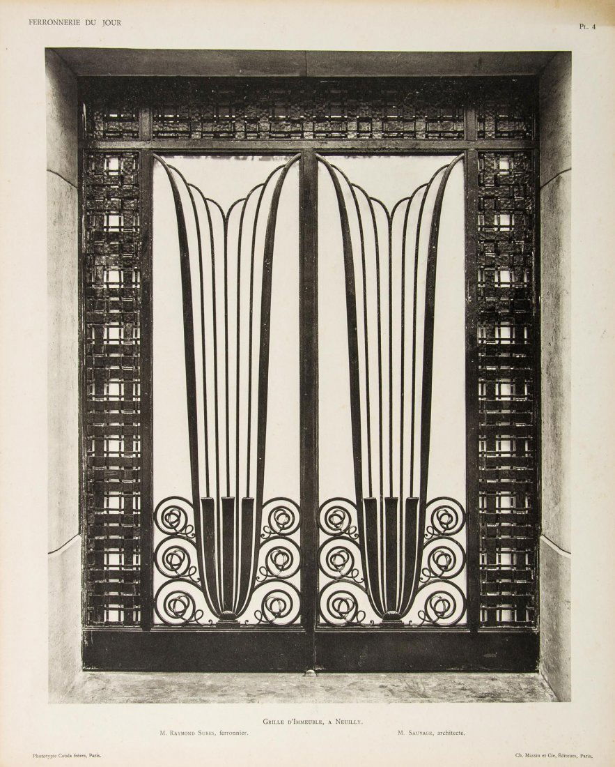 Serrurerie Moderne, Ferronerie de Batiment,: 36 plates, Charles Moreau, [c.1925] Â§ Poillerat (Gilbert) Ferronnerie d'Aujourd'Hui, 48 plates, Moreau, [c.1925] Â§ Clouzot (Henri) La Ferronnerie Moderne, First & Third Series only, 36 & 32 plat