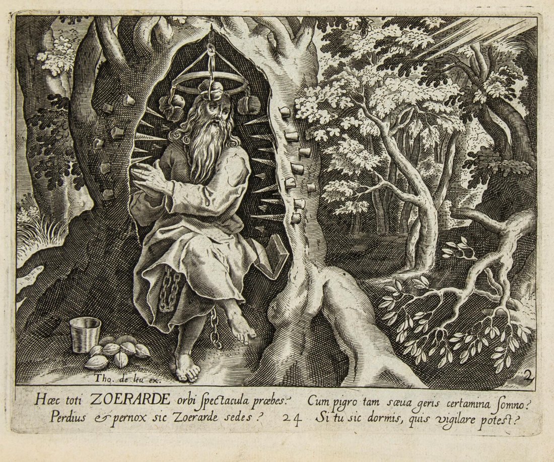 Solitudo sive Vitae Patrum , fine engraved pictorial: (Thomas de, publisher ) Solitudo sive Vitae Patrum , fine engraved pictorial title and 58 plates by Nicolaas de Bruyn after Jan Sadeler, Raphael Sadeler and Maarten de Vos, first plate 15 trimmed to j