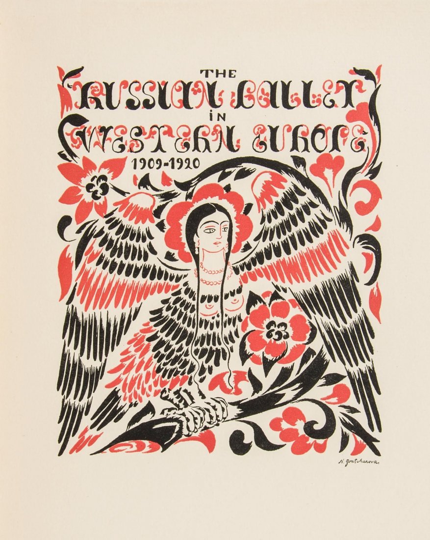 Propert (W.A.) - The Russian Ballet in Western Europe,: number 463 of 500 copies, additional pictorial title in red and black by Natalia Gontcharova, plates, many colour and mounted on captioned card, light spotting and ink inscription to endpaper, origina