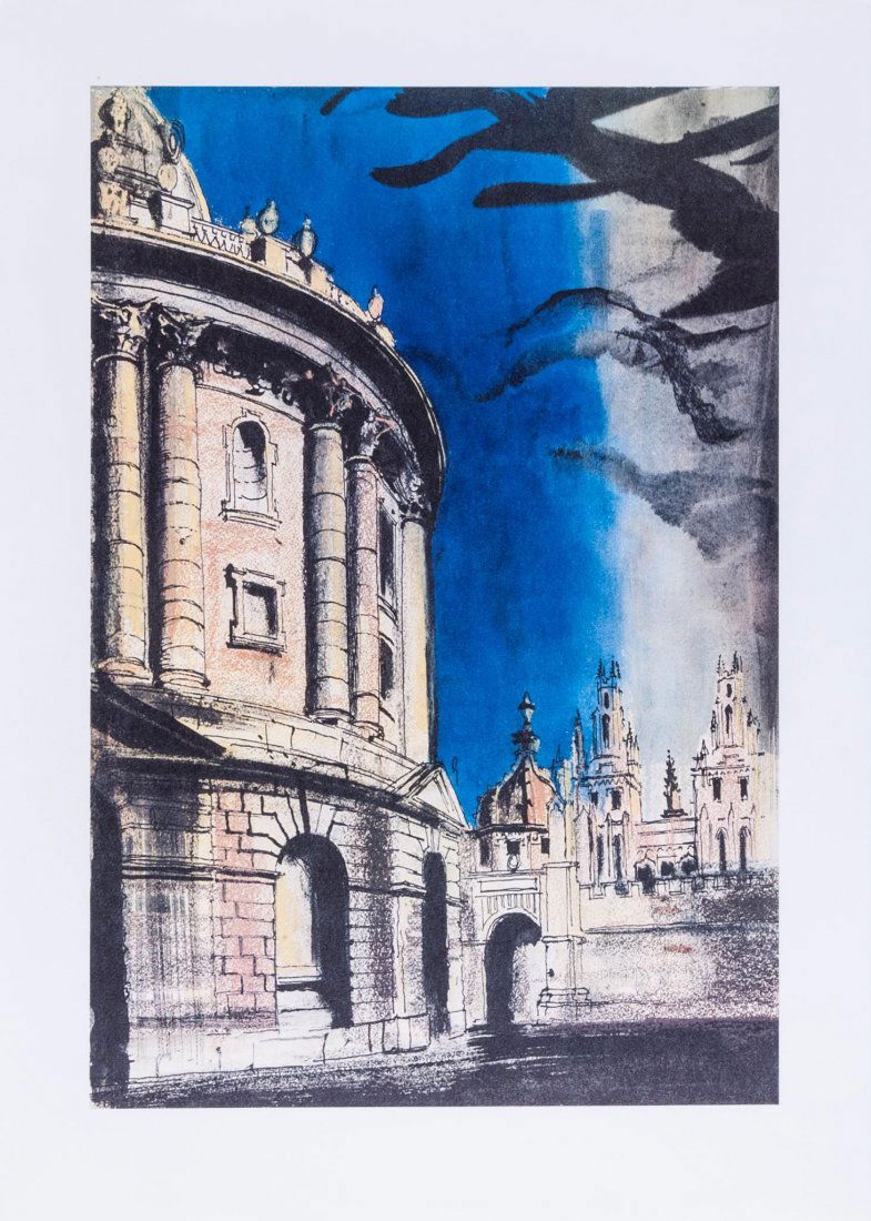 John Piper (1903-1992) - Radcliffe Camera (l.326): three offset lithograph printed in colours, 1981, three trial proofs aside from the edition of 150, each printed by Senecio Press, Oxfordshire, published by the Oxford Museum of Modern Art, on Arches