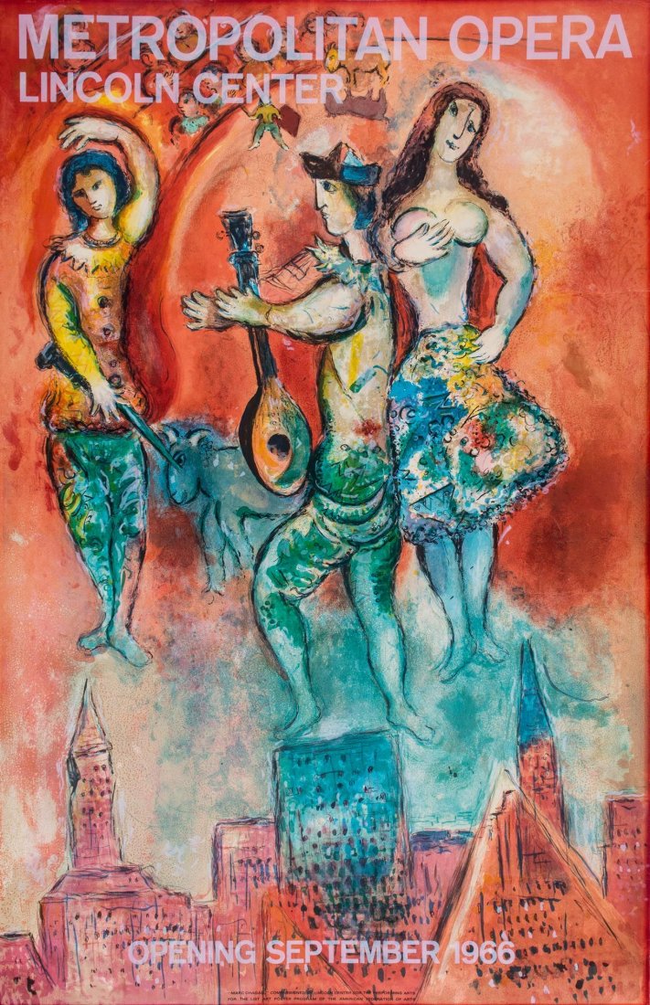 Marc Chagall (1887-1985)(after by Charles Sorlier) -: lithograph printed in colours, 1966, the edition was 3000, on smooth wove paper, the full sheet printed to the edges, sheet 1005 x 650 mm (39 5/8 x 25 5/8 in) IMPORTANT: This lot is sold subject to Ar