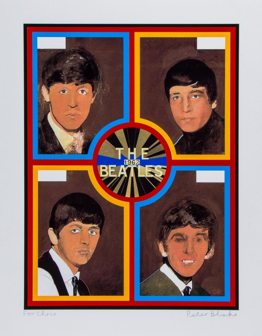 Sir Peter Blake (b.1932) - The Beatles: screenprint in colours, 1962/2012, signed in pencil, inscribed, For Chris, a proof aside from the edition of 500, on wove paper, with full margins, 605 x 455 mm (23 3/4 x 17 7/8 in) IMPORTANT: This lo