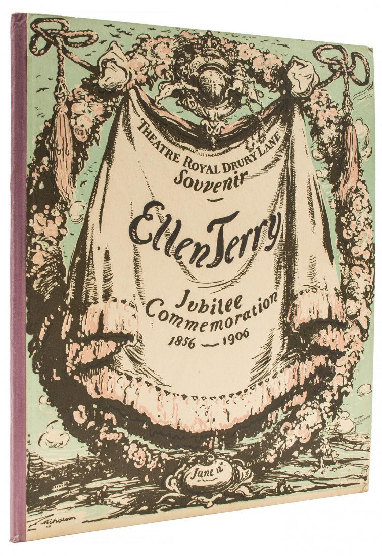 Terry (Ellen).- Theatre Royal Drury Lane. - Souvenir: the Occasion of her Jubilee Tuesday Afternoon June 12th 1906, printed in red and black, decorative title and headings by Walter Crane, 8 plates, 3 chromolithographed by William Nicholson, William Orpe