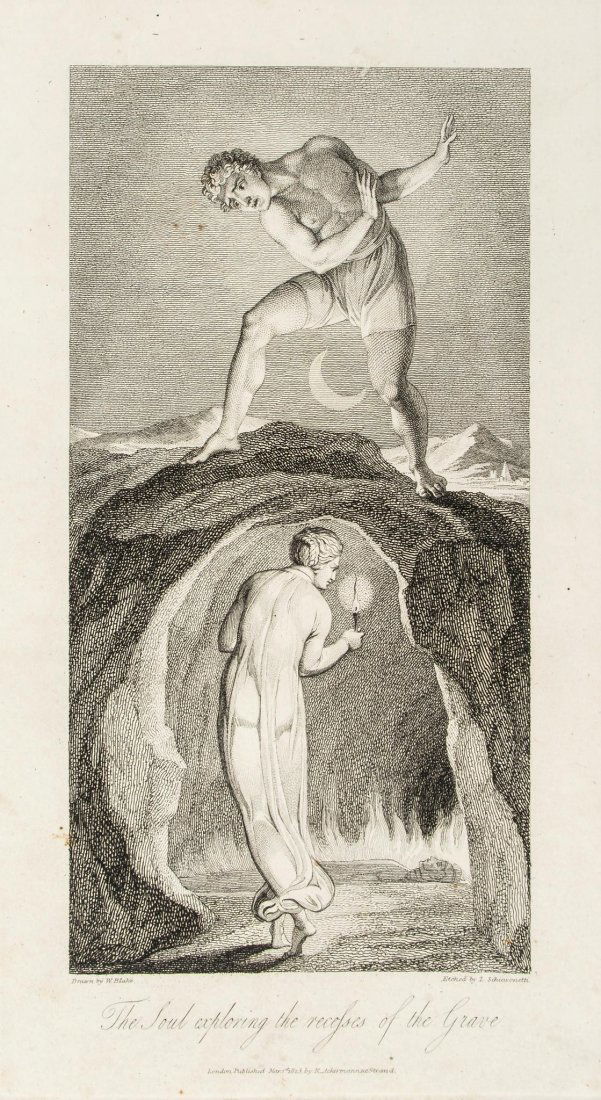Blake (William).- Blair (Robert) - The Grave.: A Poem, engraved portrait frontispiece of William Blake by Louis Schiavonetti after T.Phillips and engraved additional title and 11 plates by Schiavonetti after Blake, list of subscribers, rather brow