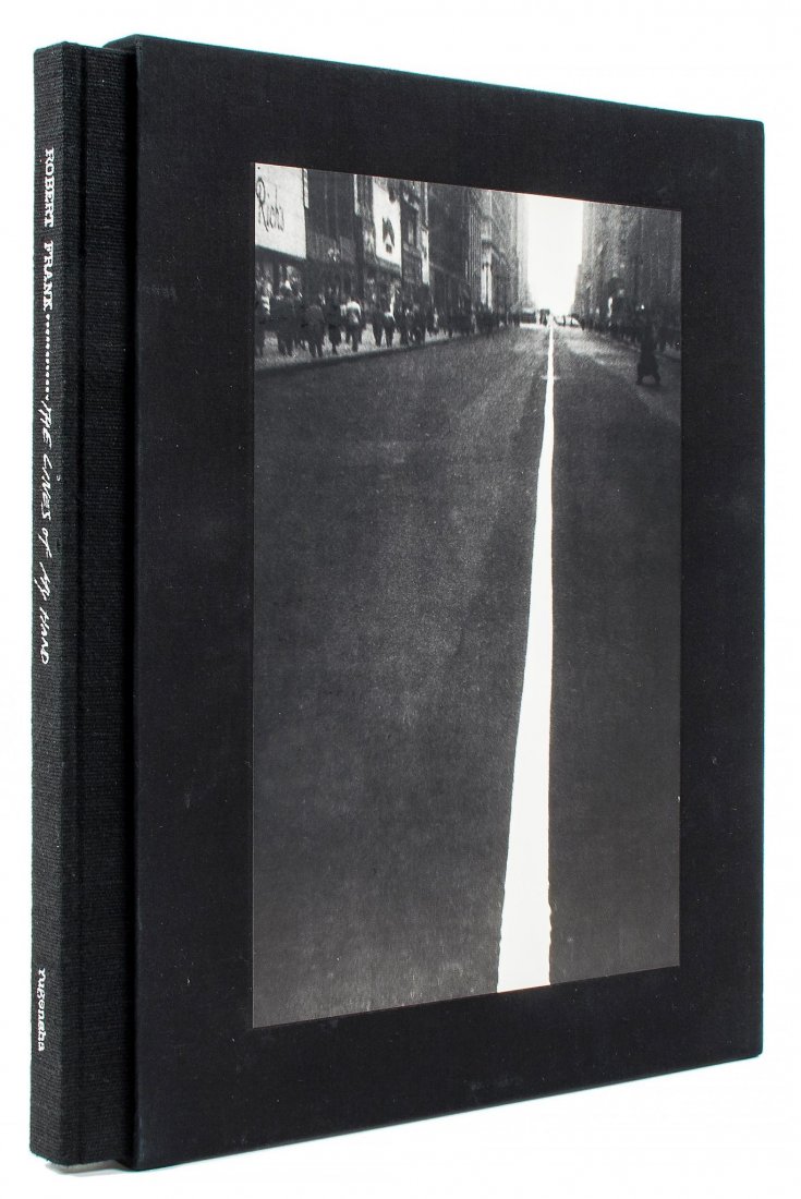Robert Frank (b.1924) - The Lines of My Hand, 1972: Yugensha, Tokyo, first edition limited to 1,000 copies, signed in black ink on introduction page, pasted photograph to hardcover with a Japanese pamphlet housed in original slipcase with original ship