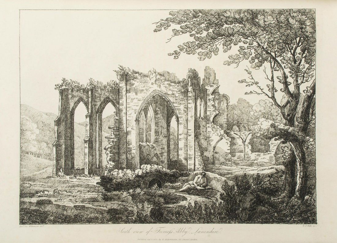 Wordsworth (William) - Select Views in Cumberland,: first edition , 48 soft-ground engravings by William Frederick Wells after Wilkinson, some minor spotting, recent half calf, [Abbey, Scenery , 188; Upcott p.131], folio, R.Ackermann, 1810. Wikinson wa