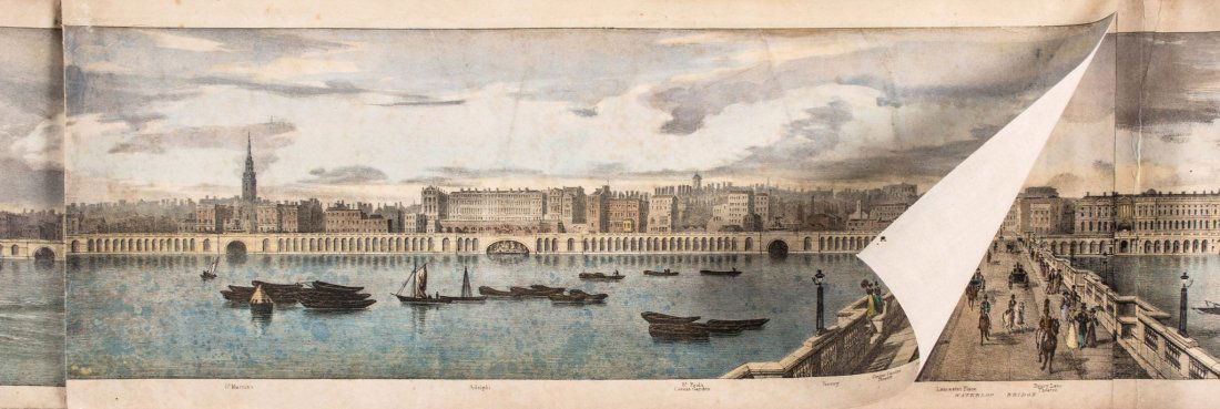 Baynes (Thomas Mann) - View of the North Bank of the: Shewing that part of the improvements suggested by Lt. Col. Trench, which it is intended to carry into execution, lithographed panorama, with hand-colouring, printed by Charles Hullmandel on 9 sheets,