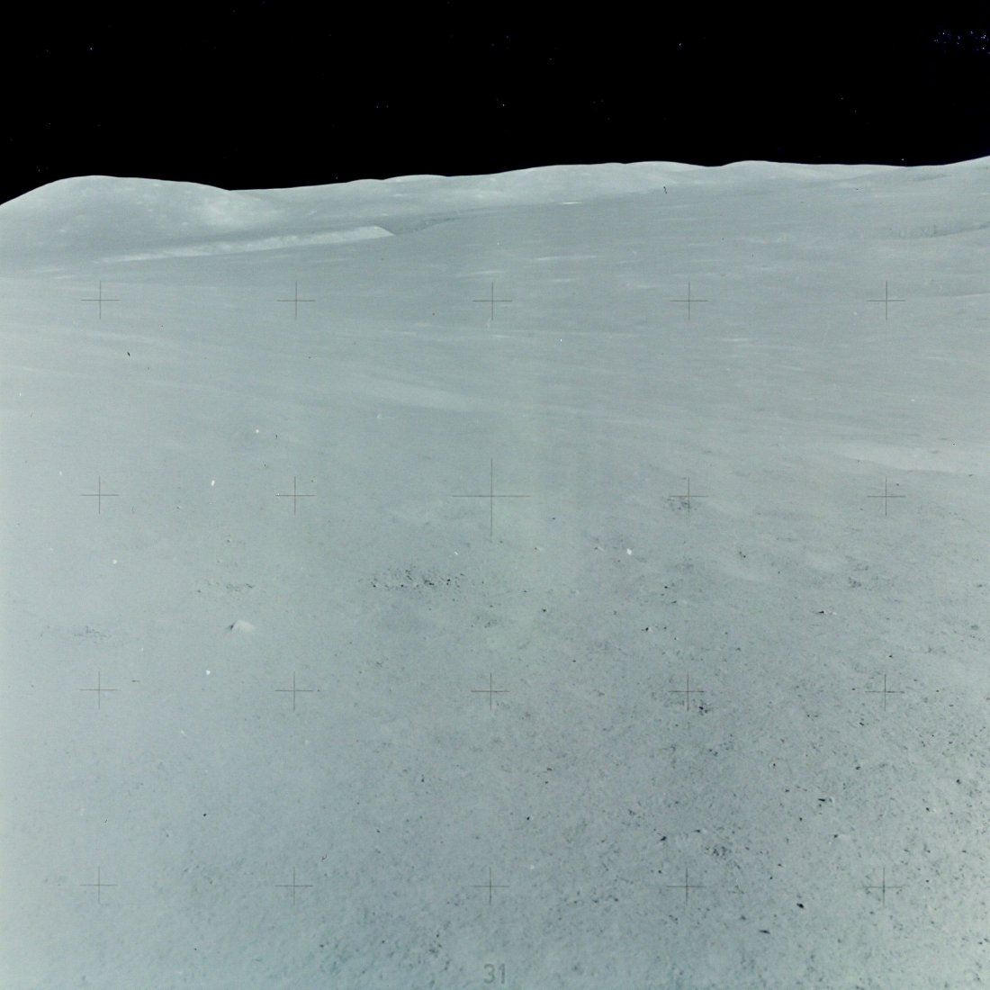 David Scott -: Vintage chromogenic print on fibre-based paper, 20.3 x 25.4cm (8 x 10in), A Kodak Paper watermark on verso, numbered NASA AS15-86-11601 in red in top margin The view was taken from Hadley Delta s Stat
