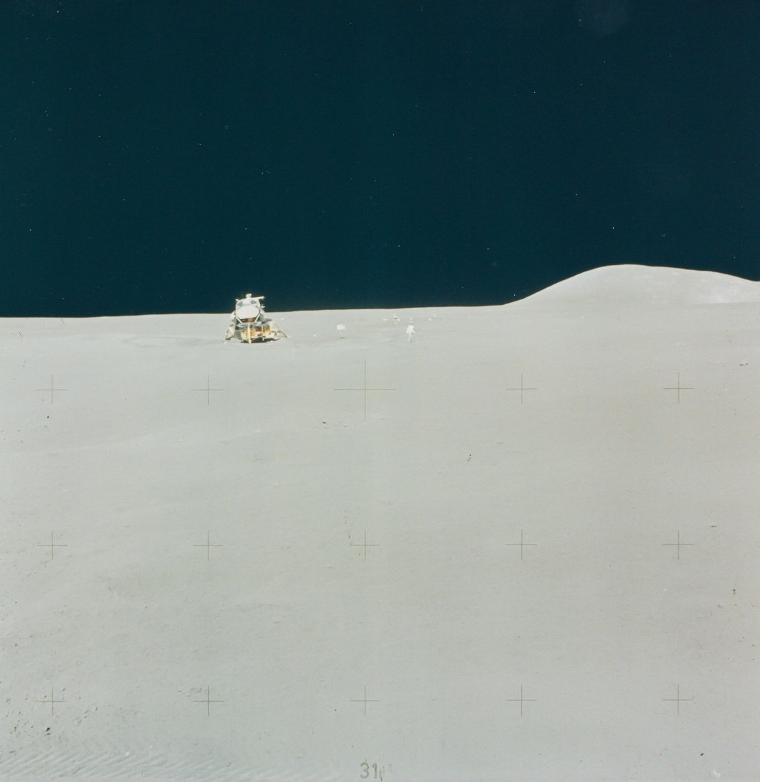 David Scott -: Vintage chromogenic print on fibre-based paper, 20.3 x 25.4cm (8 x 10in), A Kodak Paper watermark on verso, numbered NASA AS15-88-11896 in red in top margin