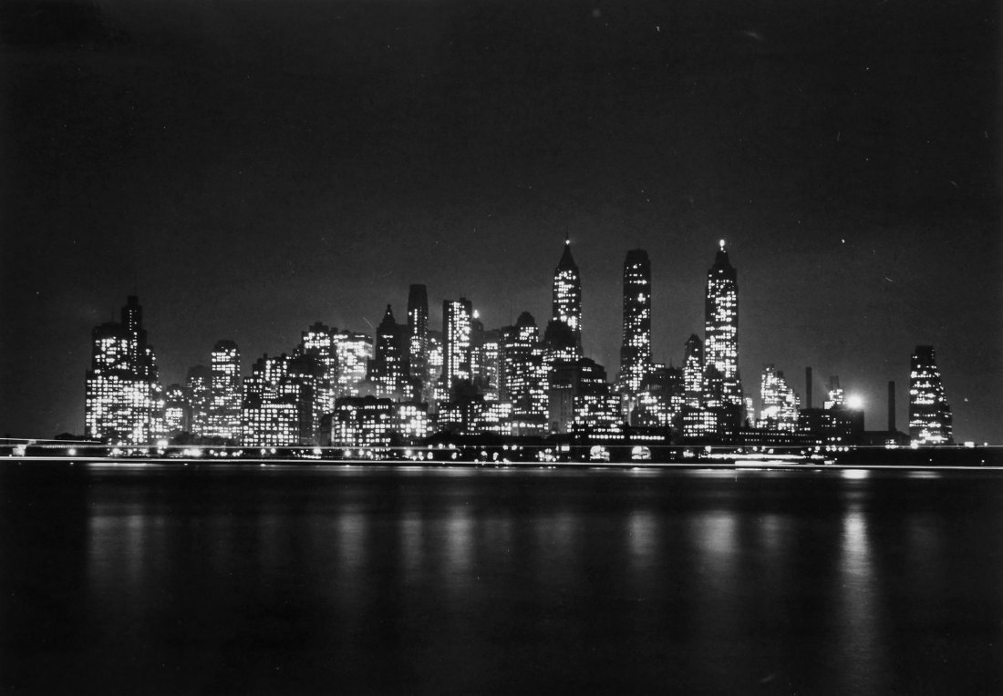 Andreas Feininger (1906-1999) - Untitled (Manhattan at: Ferrotyped gelatin silver print, printed ca.1947, signed and dated in pencil with photographer's and Life Photo stamps verso, 17.1 x 23.9cm (6 3/4 x 9 1/4in) IMPORTANT: This lot is sold subject to Art