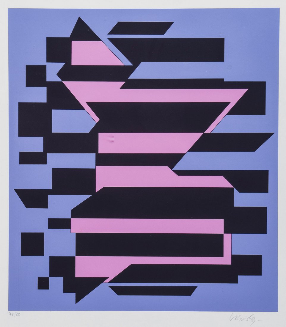 Victor Vasarely (1906-1997) - Untitled: screenprint in colours, signed in pencil, numbered 76/90, on wove paper, with full margins, 525 x 470 mm (20 5/8 x 18 1/2 in) IMPORTANT: This lot is sold subject to Artists Resale Rights, details of w