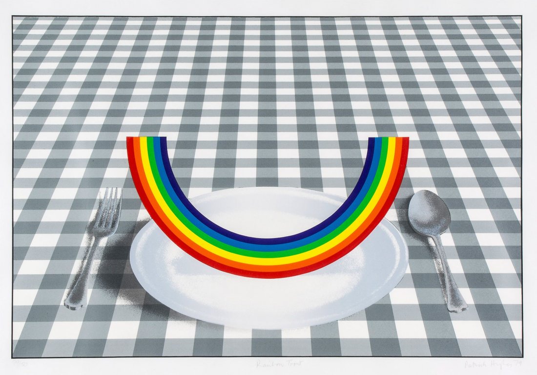 Patrick Hughes (b.1939) - Rainbow Trout: screenprint in colours, 1979, signed, titled and dated in pencil, numbered 99/150, on wove paper, with full margins, 505 x 750 mm (19 7/8 x 29 1/2 in) IMPORTANT: This lot is sold subject to Artists Re