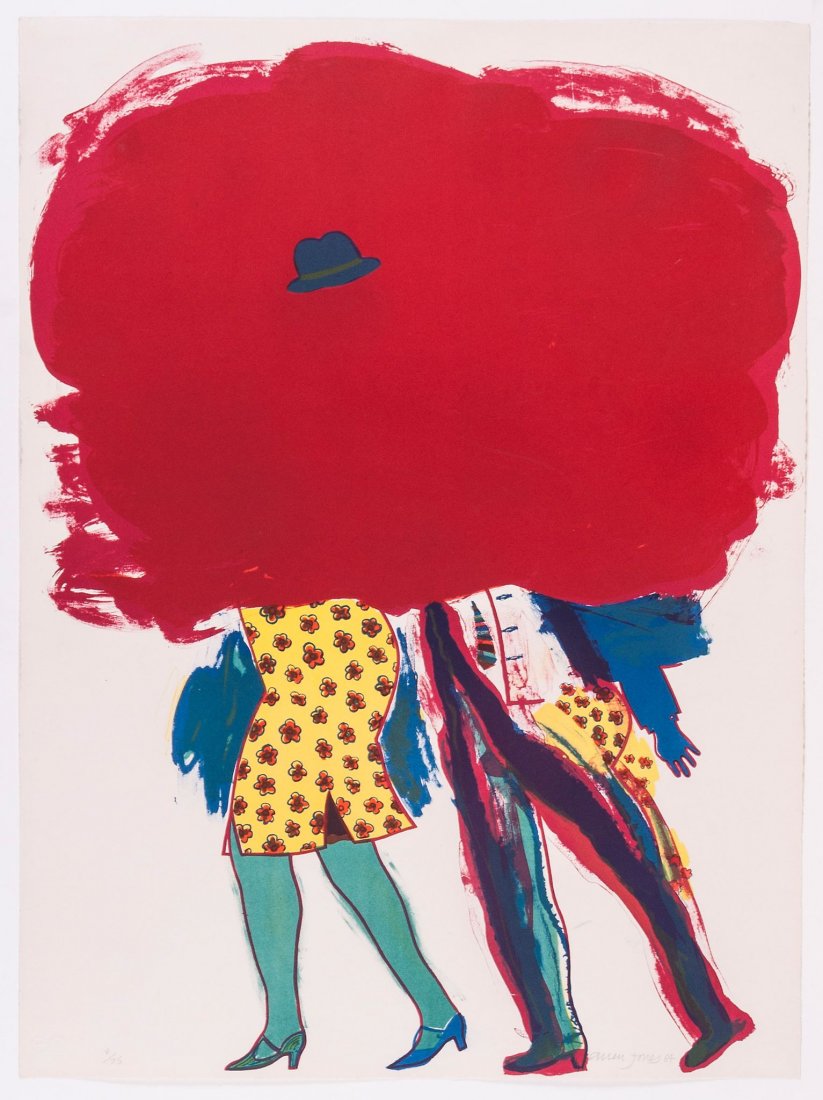 Allen Jones (b.1937) - From Concerning Marriages: lithograph printed in colours, 1964, signed and dated in pencil, numbered 8/75, printed by E. Matthieu, Zurich, published by Editions Alecto, London, on BFK Rives paper, the full sheet, sheet 762 x 56