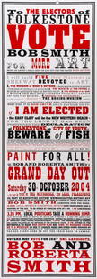 Bob and Roberta Smith (b.1963) - Factory outlet; Vote: etching, 2010, signed and dated in pencil, numbered 40/100, on wove paper, with full margins, together with another print by the same hand, 2004, signed and dated in pencil, numbered 45/100, on wove p