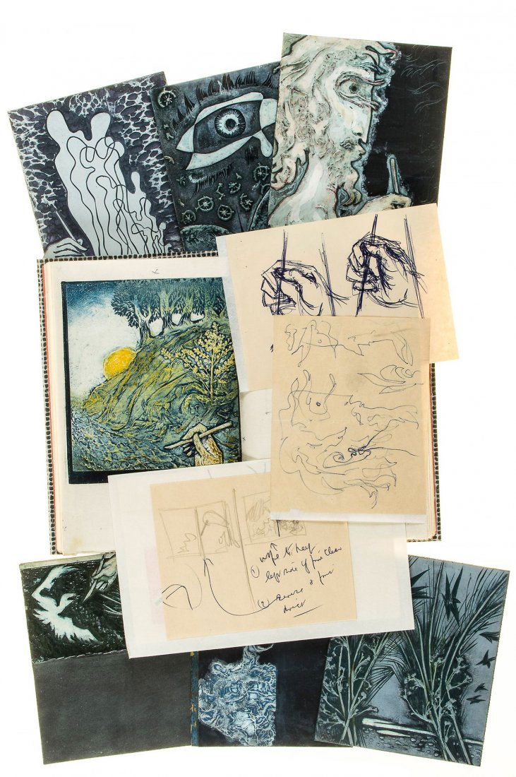 Cox (Morris) - Poems 1970-1971,: out-of-series copy from an edition limited to 50 , marked "working copy" and signed by the author/artist in pencil , printed in black and colours on Japanese mulberry paper, 8 reverse/direct offset pr