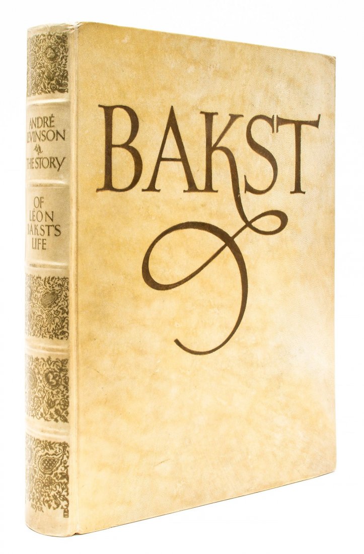 Levinson (André) - Bakst: The Story of the: number 85 of 315 copies, mounted plates, most colour, with captioned tissue guards, some light spotting and foxing, original vellum, a little soiled, in card slip-case, worn and torn with some loss, f