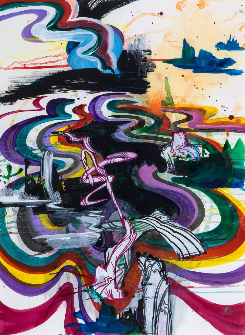 Suling Wang (b. 1968) - Untitled, 2005: acrylic and ink on paper 30 x 22 in., 76.3 x 55.9 cm Provenance: Victoria Miro Gallery, London.