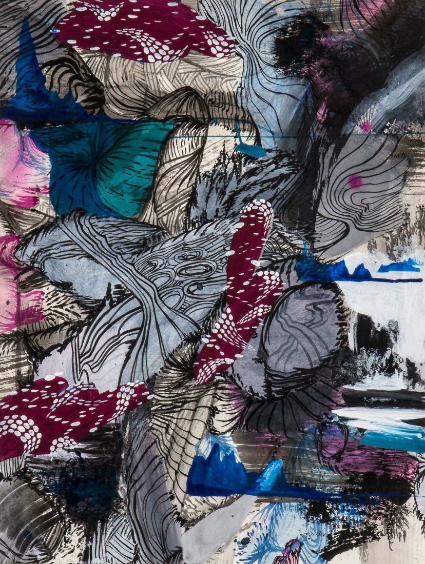 ** Suling Wang (b. 1968) - Untitled, 2005: acrylic and ink on paper 28 3/4 x 21 3/4 in., 73 x 56 cm Provenance: Victoria Miro Gallery, London.