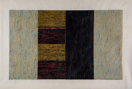 Sean Scully (b.1945) - Stranger: woodcut printed in colours, 1987, signed, titled and dated in pencil, printed by Chip Elwell, published by Diane Villani Editions, New York, numbered 5/30, on Japan paper, with full margins, 635 x 101