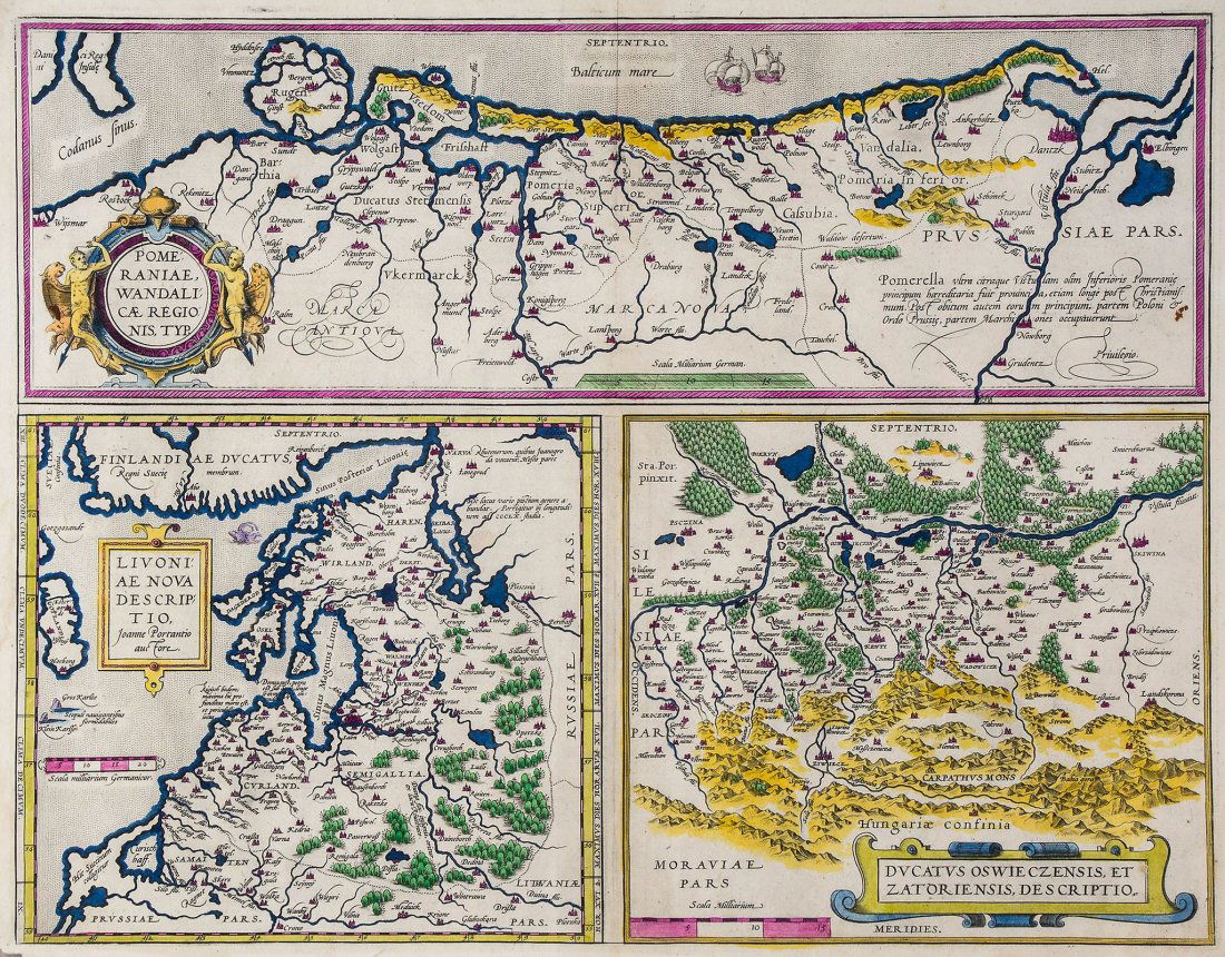 Ortelius (Abraham) - A group of 6 maps of central and (1 of 2)