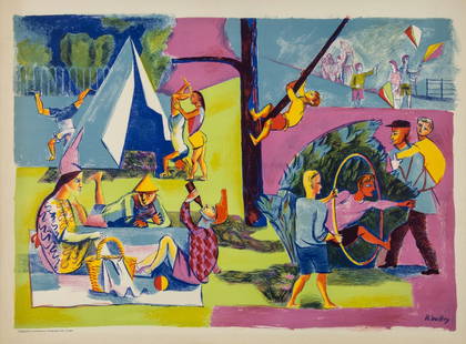 Robert Medley (1905-1994) - Campsite: five lithographs printed in colours, published by Contemporary Lithographs Ltd., London, each on wove paper, with full margins, each sheet 585 x 840 mm (23 x 33 in) IMPORTANT: This lot is sold subject