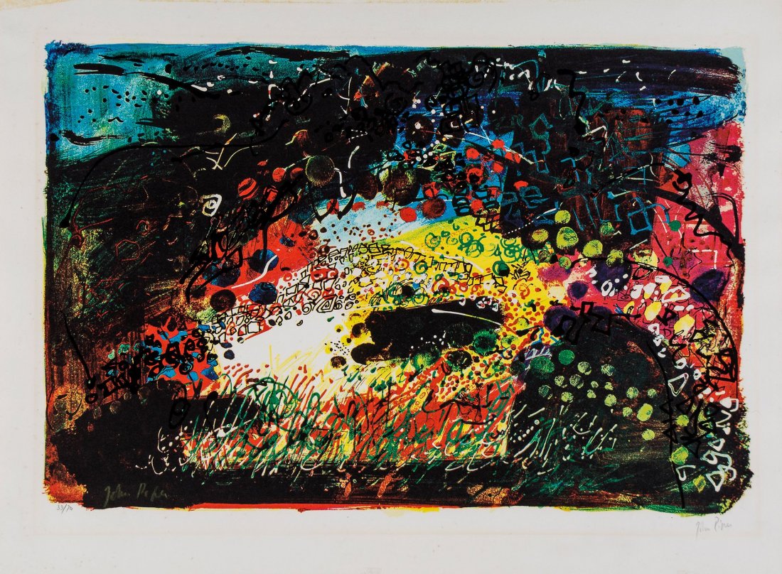 John Piper (1903-1992) - Garn Fawr, Pembrokeshire: screenprint in colours, 1968, signed in pencil, numbered 33/70, printed by Kelpra Studio with their drystamp, printed by Marlborough Fine Art, London, on wove paper, with full margins, 425 x 641 mm (1