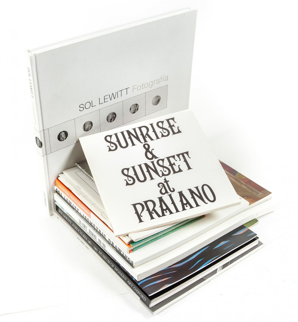 Sol LeWitt (1928-2007) - a collection of fifteen books: a collection of fifteen books on the artist, including Sunrise & Sunset at Praino, 1980, published by Rizzoli International Publications, New York and Fotografia, 1980, all bound as issued in the orig