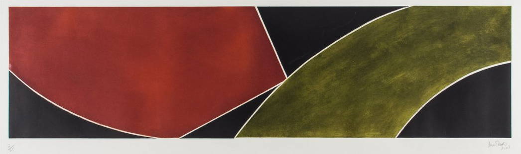 David Tremlett (b.1945) - New Pastel Drawing/Idea for a: etching with aquatint printed in colours, 2007, signed and dated in pencil, numbered 2/25, on wove paper, with full margins, 1440 x 380 mm (56 3/4 x 15 in) IMPORTANT: This lot is sold subject to Artis