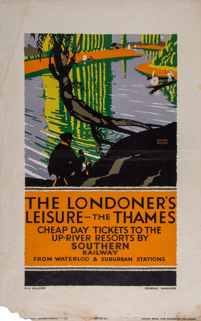 WALKER, H.A. - THE LONDONERS, Southern Railway: lithograph in colours, 1926, printed by Adam Bros and Shardlow Ltd, London, cond B; not backed 40 x 25 in. (102 x 64 cm.)