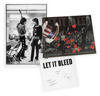 RUSSELL, ETHAN - ROLLING STONES - Let It Bleed , deluxe: Let It Bleed , deluxe limited edition, numbered 5/2600, signed "Best Wishes, Ethan Russell" and "Love, Bill Wyman" on title page, hardback, folio, colour and black and white photographs throughout , p