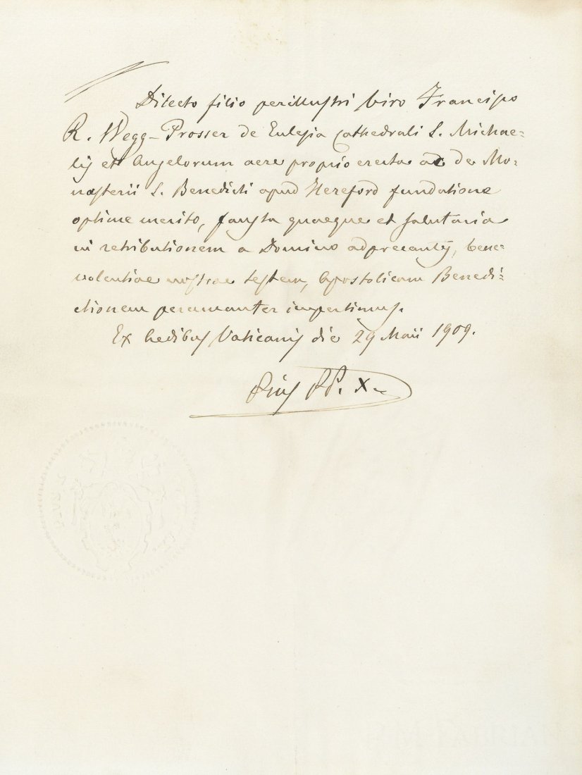 POPE PIUS X - Autograph letter signed , sending his (1 of 1)