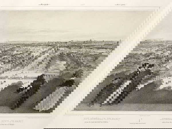 Benoist (Philippe) & Jean Jacottet. Paris.: France.- Benoist (Philippe) and Jean Jacottet. Promenade dans Paris et ses Environs, vignette title and 42 views on 35 plates, lithographs, each c.290 x 375mm., or the reverse, light spotting,