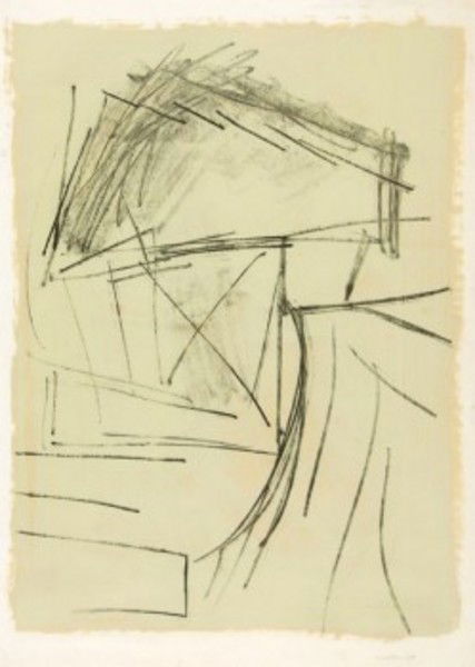 John Walker (b. 1939) abstract composition: John Walker (b. 1939) abstract compositionsigned and dated 75 charcoal and oil on paper 105 by 75cm., 41¼ by 29½in. () ***John Walker was shortlisted for the Turner Prize in 1985..