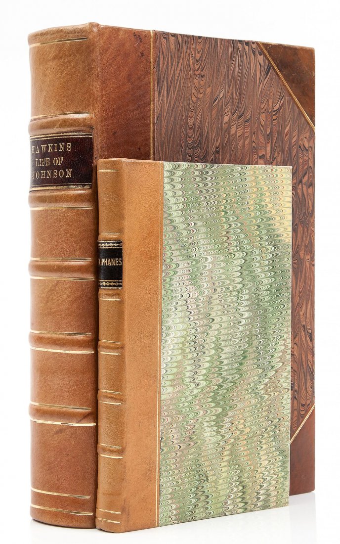 Johnsoniana.- [Campbell (Archibald)] - Lexiphanes a: contemporary ink name on title, modern calf-backed boards, J.Knox, 1767 § Hawkins (John) The Life of Samuel Johnson, modern half calf, spine sunned, for J.Buckland [ ] , 1787, some toning and dus
