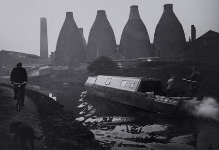 Thurston Hopkins (1913-2014) - Canal Through The: Gelatin silver print, printed later, titled, dated and annotated in pencil in unknown hand with 'B.B.C. Publications' and 'Radio Times Hulton Picture Library' stamps and label affixed verso, 24.8 x