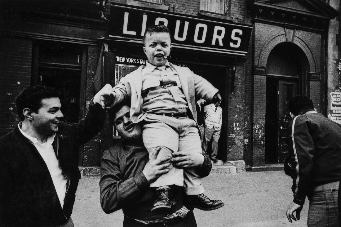 William Klein (b.1928) - New York, 1959: Gelatin silver print, printed 1980, signed, dedicated, titled and dated in pencil verso, 23.5 x 35.4cm (9 1/4 x 14in)