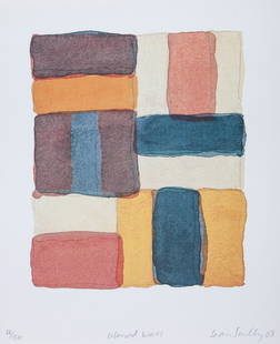 Scully (Sean).- Carrier (David) - Sean Scully,: number 26 of 150 copies with an original pigment transfer lithograph 'Coloured Wall', lithograph numbered, titled, signed & dated in pencil and loose in pocket, colour illustrations, original cloth, d