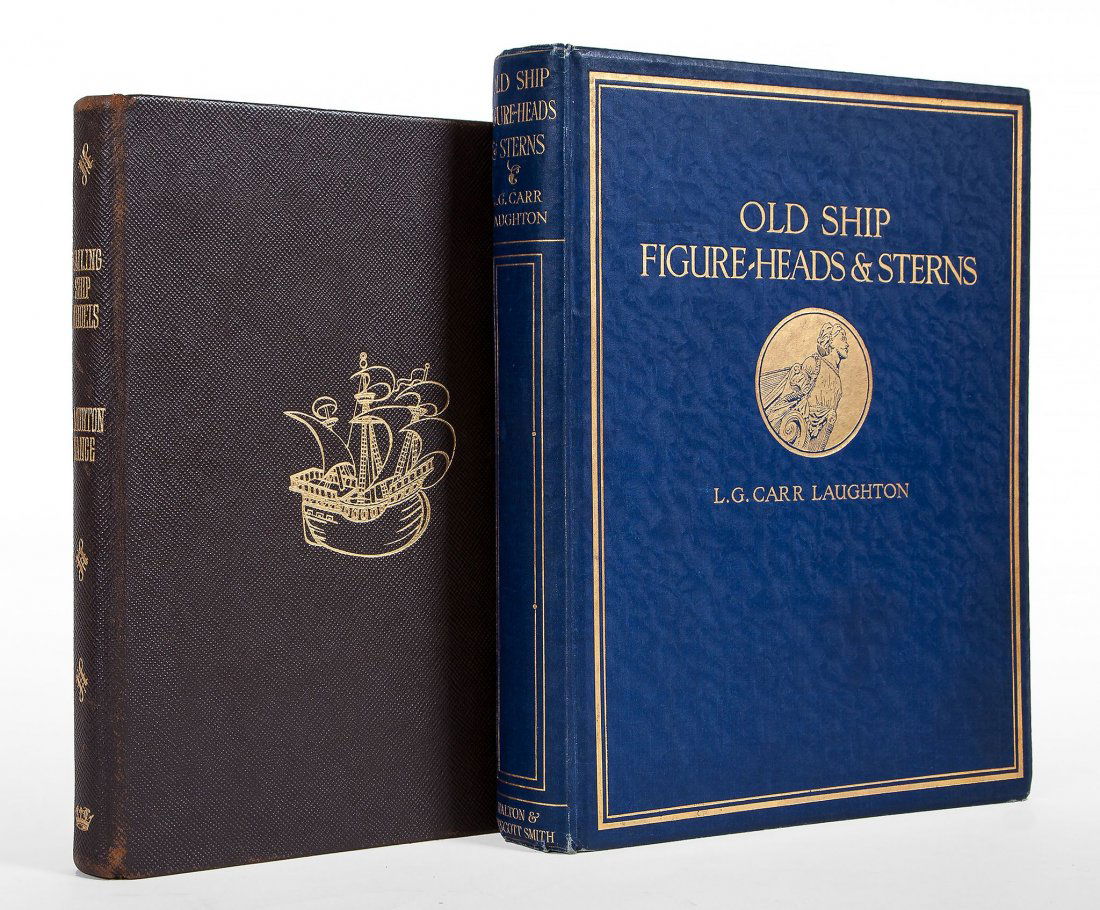 Laughton (L.G. Carr) - Old Ship Figure-Heads & Sterns,: limited edition, 55 plates including 8 tipped-in colour, original blue cloth gilt, minor rubbing, t.e.g., 1925 § Nance (R. Morton) Sailing-Ship Models, second edition, number 65 of 200 deluxe cop