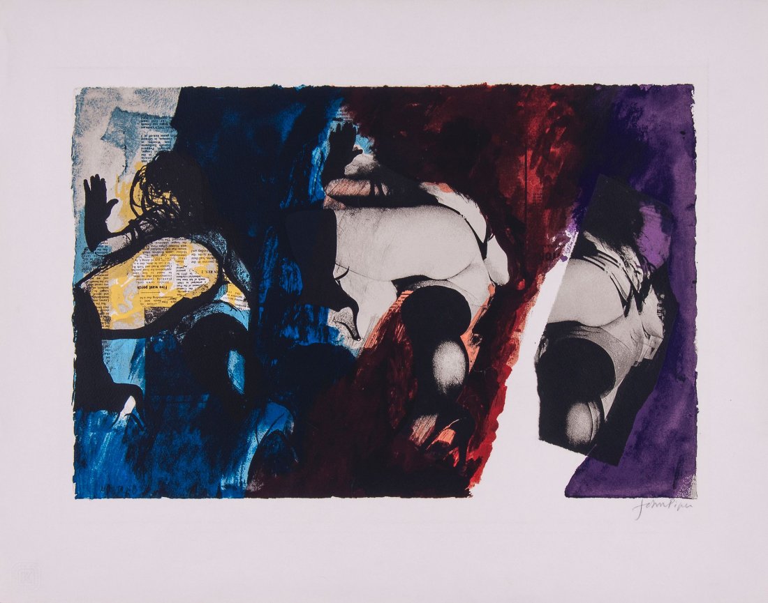 John Piper (1903-1992) - Eye and Camera: Red, Blue and: screenprint in colours, 1980, signed in pencil, the edition was 150, printed by Kelpra Studio, London, published by Kelpra Editions and the Tate Gallery, with their blindstamp, on Grand Velin Arches p