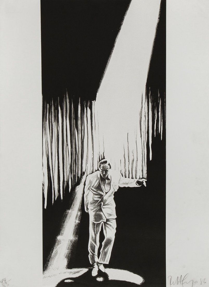 Robert Longo (b.1953) - The Entertainer: lithograph printed in black and silver, 1986, signed and dated in pencil, numbered 44/85, on wove paper, the full sheet printed to the edges, sheet 765 x 560 mm (30 1/8 x 22 in)