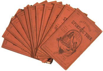 [Surtees Mr.Sponge's Sporting Tour: [Surtees (Robert Smith)] Mr.Sponge's Sporting Tour,first edition in 13 original parts (in 12), 13 hand-coloured frontispieces, illustrations, original pictorial wrappers, a few repairs, chippe